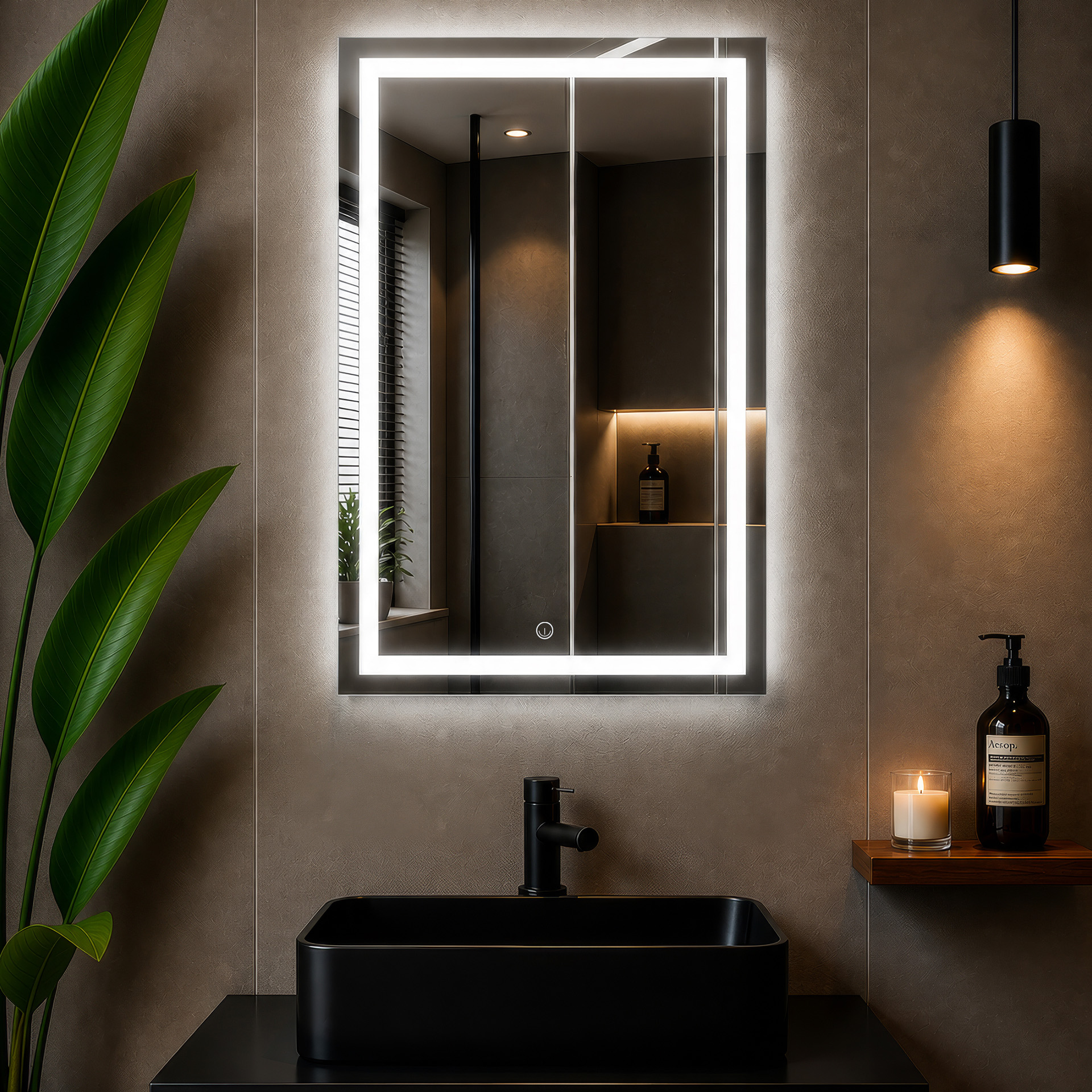 bells (3) Dokunmatik LED Işıklı Dikdörtgen Banyo Aynası - Görsel 1